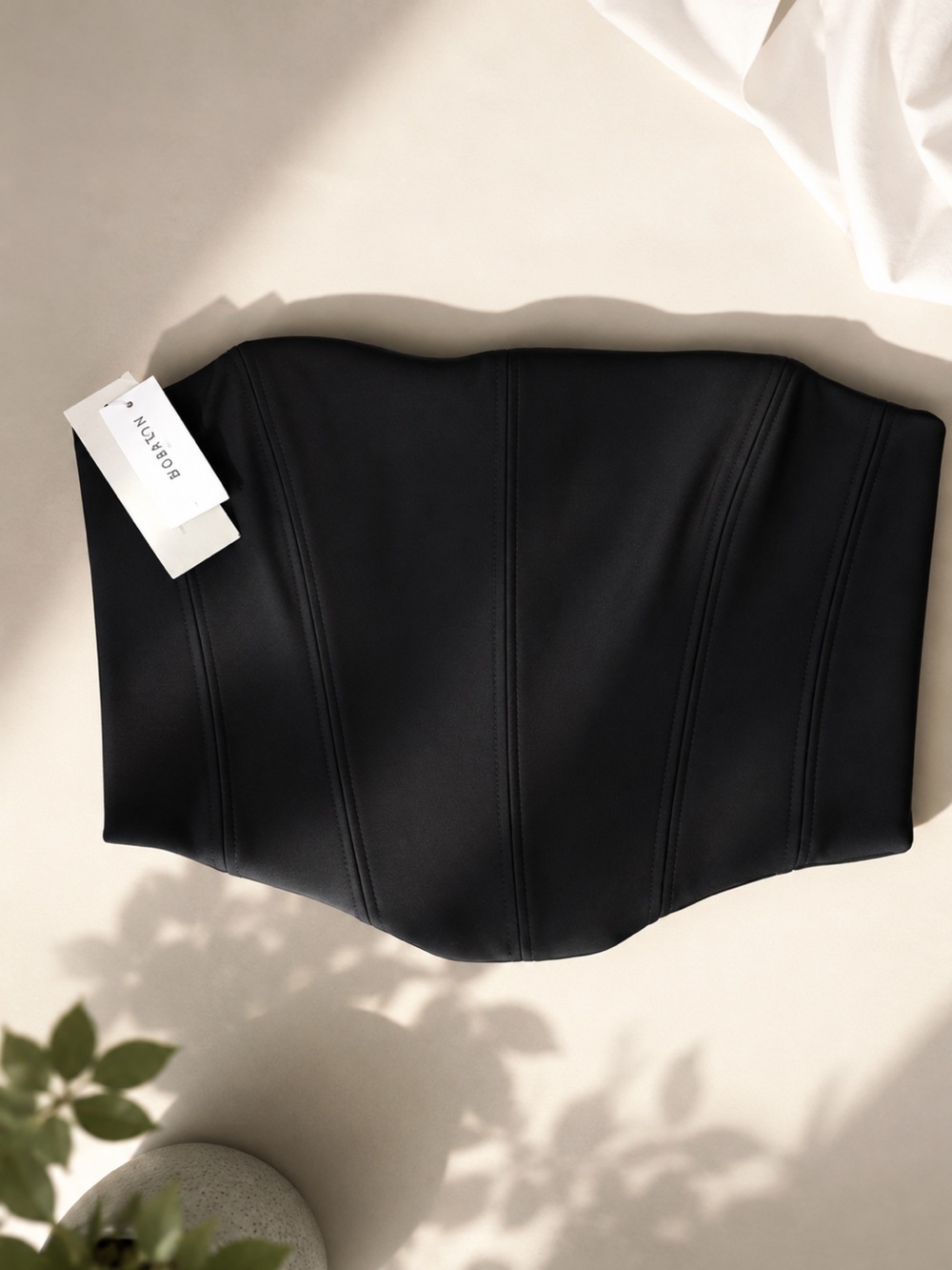 Aritzia Black Strapless Corset Crop Top
